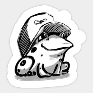 Frog in a baseball hat Sticker